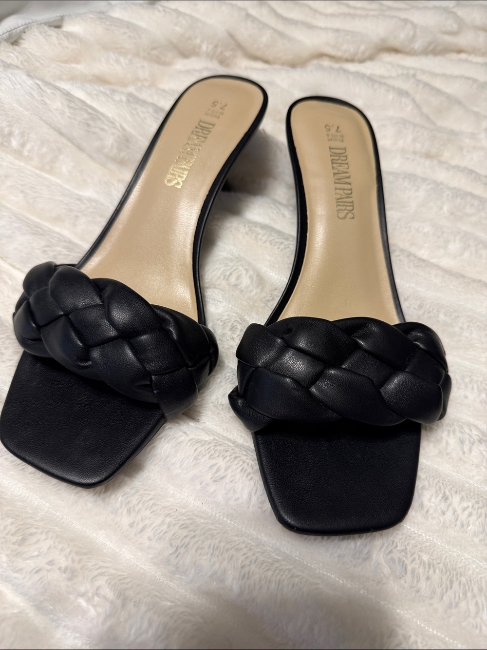 Dream Pairs Black Braided Slide Mules